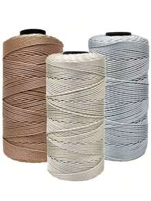 Bộ 3 cuộn len nylon chất lượng cao, mỗi cuộn 100g, 3 sợi, đường kính 1.5mm, nhiều màu sắc để lựa chọn, dùng để đan móc, làm mũ, túi xách, giày dép, giá đỡ cây, thảm xe hơi, v.v. - sợi - Xem 15