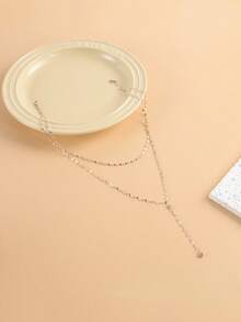 1pc Elegant Sexy Rhinestone Inlaid Alloy Extra Long Y-Shaped Backless Necklace, Suitable For Women In Any Occasion - Gold - View 6