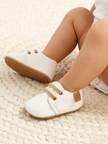 Infant Boys Girls Shoes Non-Slip Rubber Sole PU Leather Sneakers Infant First Walking Shoes Toddler Crib Shoes Newborn Loafers Flats - White - View 5