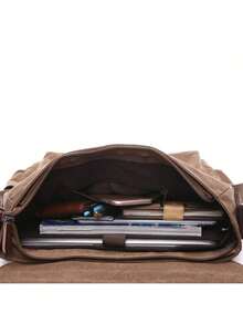 Retro Casual Messenger Bag, Multi-Functional Crossbody Bag For Men - Brown - View 9