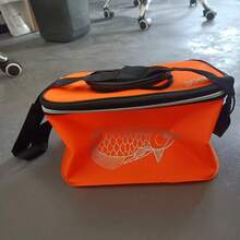 [Fishing Bucket & Tank] EVA Collapsible Outdoor Fishing Bucket, And Durable Fishing Container, Fish Box, Live Fish Tank, Fishing Gear Supplies - Orange - View 2
