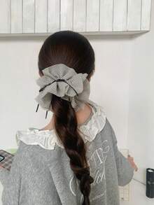 1pc Soft Chiffon Polka Dot Bow Hair Scrunchie (Suitable For All Seasons, Casual, School, Daily Wear) - Multicolor - View 4