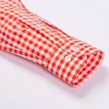 Rand paul Men's Casual Comfortable Checkered Shirt - 橘色 - 查看 5