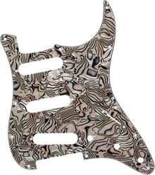 3-Ply 11 Hole SSS Guitar Pickguard - For ST/Strat Style ForUSA/Mexico Fender Stratocaster/Strat (Black And White Shells) - ColorA - 查看 1
