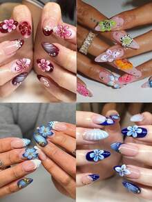 Lily Flower Embossed Nail Art Carving Mold, Lotus Petal Pattern Design, DIY Nail Removal Tool, Nail Art Supplies, Nail Tools, Nail Art Tools, Back To School Season, Nail Art, Nail Tools (Suitable For Nail Stickers) - Clear - View 4