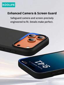 Koolife 磁吸式手机壳，PC+TPU材质，纯色设计，独立金属按键，轻薄防刮防摔，适用于 17/17 Pro/17 Pro Max - 黑色 - 查看 5