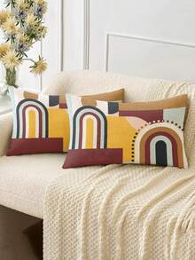 Bộ trang trí nhà cửa phong cách Bohemian họa tiết hình học trừu tượng (1/4/5/6/7 món), thích hợp trang trí phòng khách, phòng ngủ, phòng ăn, chất liệu giả vải lanh, nhiều kích cỡ, dùng để trang trí bàn ăn, khăn trải bàn lò sưởi, tấm lót bàn, đế lót ly, đồ trang trí nhà cửa. - Nhiều màu - Xem 10