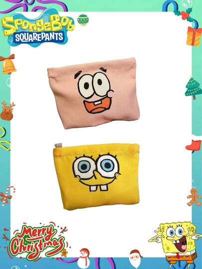 SpongeBob SquarePants 1/2 túi đựng mỹ phẩm hoạt hình SpongeBob, kiểu dáng tinh tế, dung tích lớn, túi xách tay di động, túi đựng mỹ phẩm tiện dụng, túi du lịch, túi xách 3D dung tích lớn, lựa chọn tốt nhất làm quà tặng trang trí tiệc ngày lễ cho bạn bè