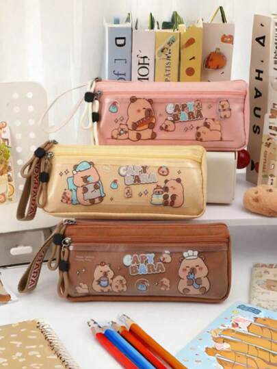 新款创意大容量铅笔盒，造型别致的河马文具包，桌面收纳必备，学生和动物爱好者的必备单品，返校季、万圣节、圣诞节和复活节的绝佳礼物