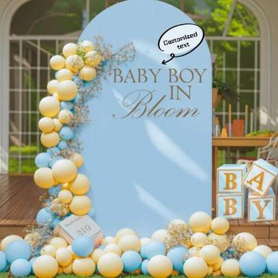 Custom Elegant Blue Floral Name Sticker, Personalised Vinyl Decal For Wedding Welcome Sign & Backdrop(Decal Only)
