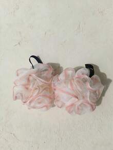 4件套花卉图案丝瓜络海绵套装，含挂环，柔软去角质磨砂球，泡沫丰富，温和去角质沐浴海绵，背部按摩泡泡浴球，可重复使用，适用于个人护理去角质和身体清洁，也适合浴室装饰，采用亲肤材料制成，必备沐浴用品，经久耐用，是居家SPA爱好者的理想之选（随机4种颜色/2件/1件套装可选） - 彩色 - 查看 9