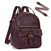 NEWHEY Fashion Backpack, Suitable For Men And Women, Mini Leather Backpack, Anti-Theft Travel Backpack, Designer Shoulder Backpack, Black - Multicolor - View 4