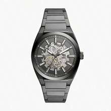 Fossil ME3206 男士骷髅头设计腕表，灰色不锈钢表带，自动机械机芯，简约运动腕表，完美的生日/周年纪念礼物 - 灰色 - 查看 8