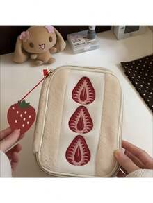 Large Capacity Women's Makeup Bag, Small Fresh Wash Bag, Strawberry Sandwich Cosmetics, Large Capacity Card Bag, High Beauty Stationery Bag, Sanitary Napkins, Wash And Storage Bag - Multicolor - View 7