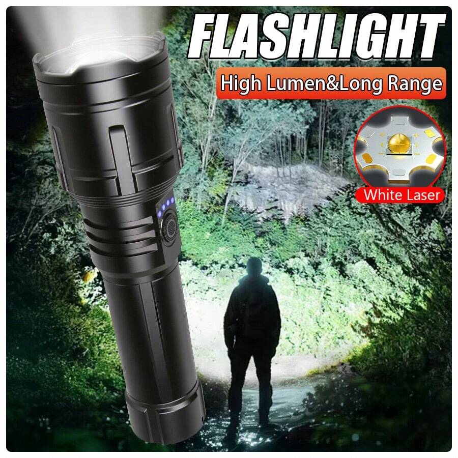 高功率高亮度露營戶外鋁合金手電筒(不含電池) - 手電筒 - 查看 1