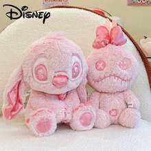 Disney 1个正版史迪奇爱的告白毛绒娃娃吊坠，小泰迪熊毛绒娃娃包包配件，儿童安抚娃娃，家居装饰，情侣娃娃礼物（送女友），节日礼物 - 粉色 - 查看 9