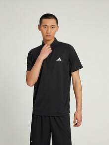Adidas 男式 FAB POLO 短袖 T 恤，针织领 T 恤 THR8730 - 黑色 - 查看 8