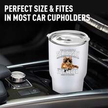 30oz Stainless Steel Tumbler Black White Options,  People Should Seriously Stop Expecting Normal From Me We All Know It's Never Going To Happen Graphic Cups, Insulated Travel Coffee Mug With Lid And Straw , Double Wall Vacuum Reusable Travel Cups, Funny Birthday Party Gift For Women & Men - 白色 - 查看 1