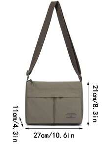 高密度防水男士斜挎包，多口袋学生校园包，大容量多功能单肩包，休闲简约斜挎包，日常通勤男士包，日常旅行包 - 彩色 - 查看 11