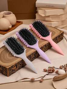 1pc Hair Brushes Curl Defining Brush – Nylon Styling Brush For Curly Hair, Shaping & Defining Summer Curls With Less Pulling, Ideal For Beach, Travel & Daily Use - Multicolor - View 10