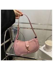 1 pieza Bolso de mano vintage minimalista con forma de media luna y correa ajustable, adecuado para citas, salidas, fiestas y otras ocasiones, bolso de mujer de alta calidad y estilo, bolso de hombro/debajo del brazo para ir al trabajo - Multicolor - Ver 17