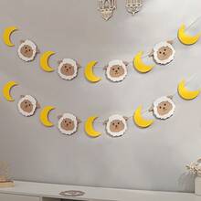 Eid Al-Adha White Sheep, Crescent Moon & Star Felt Hanging Decor Set, Party Supplies - Eid Al-adha - View 8