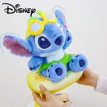 1pc Official Disney Stitch Plush Doll, Summer Celebration Series Dancing Summer Hanging Decoration, Stitch Enjoying Summer Figurine, Children's Comfort Doll, Home Decor, Bag Charm, Holiday Gift - Blue - View 7