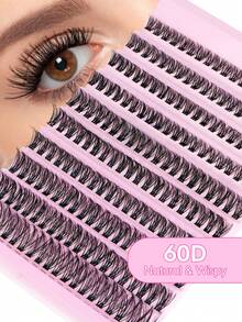 200pcs D-Curl DIY False Eyelash Clusters, 60D Cluster Lashes, 0.07mm D-Curl 9-16mm Mixed Natural Eyelash Extension, Super Thick Growth Cluster Lashes, Curled Single Lashes, Slim Long Lashes, Cartoon-Like Growth Lashes, Suitable For Beginners Home Use (60D) - D - View 5