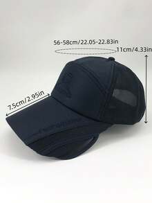 1pc Summer Retractable Brim Baseball Cap, Sun Protection, Unisex Korean Style Wide Brim Sun Hat - A - View 8
