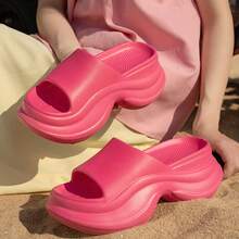 1 Pair Women's Slippers, New Outdoor Sandals, Thick-Soled Elevated Slide Sandals, Summer Women's Non-Slip Beach Flip Flops - Multicolor - View 6