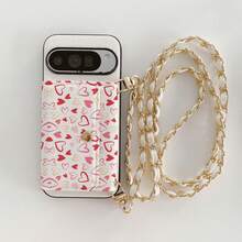 1pc Elegant Animal Print Pattern Card Holder Crossbody Wallet Phone Case Compatible With Samsung Galaxy S25 Edge, S24, S23, S22, S21, S20 FE, Note 20 Ultra, A17, A16, A15, A07, A52, A53, A54, A25 5G, Heart Mirror PU Leather Card Holder Wallet Case Compatible With 10, 9 Pro XL, 8, 7, 6, 9a, 8a, Multi-Functional Protective Cover Compatible With Xiaomi Note 15 Pro, 14, 13 4G, Poco C75 - Love 12 - View 7