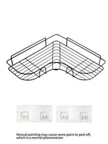 1pc Corner Shelf, Bathroom Triangle Shelf, No Drilling Required, Triangular Multifunctional Self-Adhesive Wall-Mounted Corner Storage Rack, Bathroom Storage Shelf, Kitchen Storage Rack, Cosmetic Hanging Rack - White - View 14