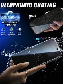 4片装钢化玻璃防窥屏保护膜，9H硬度，高灵敏度，隐私保护，防刮花，防水，边缘光滑，触控灵敏，兼容 11/12/13/14/15/16/17 Pro Max/17 Pro/17 Air/17系列 - 黑色 - 查看 1