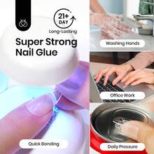Beetles HEMA-Free Nail Tips Glue Kit, All-In-One Nail Extension Kit For Press On False Nails, DIY Salon Manicure At Home - 3Pcs 15Ml HEMA-Free Nail Extension Kit - 查看 4