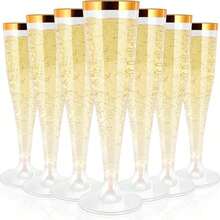 10 Pieces Reusable Clear Plastic Champagne Glasses, 135ml Plastic Cocktail Party Glasses For Parties, Weddings And Large Celebrations - View 15