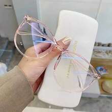 1 Piece Y2K Style Transparent Fashion Glasses, Unisex Transparent Lenses, Reduce Eye Fatigue From Computer, TV, Phone, And Gaming, Casual PC Frame - Hồng - Xem 6