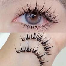 10片/套，浓密自然的假睫毛，纤长卷翘设计，适合初学者，可重复使用。 - 濃密款 - 查看 6