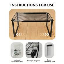 Extendable Wardrobe Tiered Shelves, Wardrobe Storage Rack,Cabinet Tiered Shelves - Black - View 8
