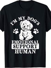 Regalo Divertido para Amantes de Mascotas - Camiseta para Hombre con Estampado de Perro Maltese Adorable - Camiseta Suave de Cuello Redondo para Uso Diario - Camiseta Negra Lavable a Máquina para Dueños de Perros - Regalo de Cumpleaños o Día del Perro, Diseño Divertido, Tela Cómoda, Ropa con Humor - Negro - Ver 3