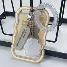 Transparent Card Case, Bus Card Case, Gradient Design Wavy Photo Card Holder, Cute Campus Card Case - With Cute Pendants And Bracelets - Perfect Holiday Gifts - Gradient Three Layers - View 12