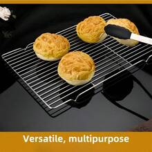 Cooling Baking Rack, Easy To Clean, Oven And Dishwasher , Ideal For Cooking, Baking And Cooling Cookies - Silver - View 3
