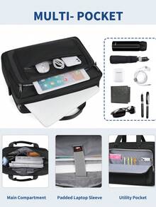 NEWHEY Roll Top Casual Backpack, Outdoor Travel Roll-Up Cover Daypack, Camping - Black - View 6