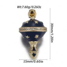 1pc Copper Creative New Easter Egg Hot Air Balloon Pendant, DIY Bracelet Necklace Phone Chain Jewelry Accessory - Multicolor - View 17