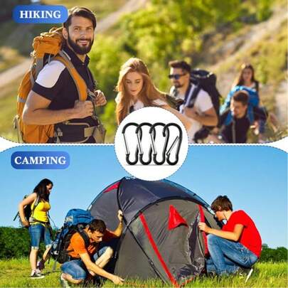 10/30/50 قطعة من مشابك التسلق المفتاحية، مشبك ربيعي مفتوح للمفاتيح، مشبك، حلقة D من الألومنيوم، مشبك تسلق صغير. مناسب للتخييم والرحلات والمشي لمسافات طويلة. مشبك ربيعي من الألومنيوم، مشبك مفتاح صغير خفيف الوزن للتخييم والمشي والصيد والسفر