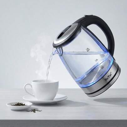 SOKANY 1pc Electric Kettle For Boiling Water, Stainless Steel Inner Lid & Filter, Hot Water Boiler, Wide Opening & Automatic Shut Off, Summer Winter Drinkware, 2 Liters