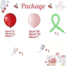 PageeB Cherry Theme Birthday Decorations, 144pcs Red And Pink Latex Balloons, Suitable For Baby Shower, Birthday Party, Christening, Bachelorette Party, Fruit Themed 1st Birthday Party, Cute Fruit Theme Party Gifts And Home Decor - View 7