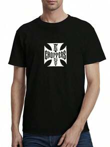 Vector Apparel Men's West Coast Choppers Long Beach CA Graphic T Shirt, Biker Motorcycle Print Casual Short Sleeve Crew Neck Streetwear Vintage Tee Shirt West Coast Choppers Men Shirt We, Unisex Casual Shirt, For Men, For Women, Menswear Top Graphic Love Unisex Casual Graphic Tee - màu đen - Xem 4