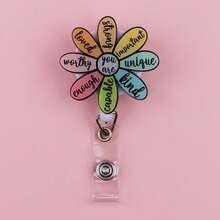 Retractable D Card Holder Reel With Cute Cartoon Design, Nurse Hospital Badge Holder Office Lanyard 1pc - Multicolor - View 6