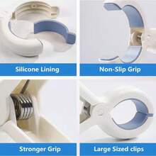 Beach Towel Clips, Heavy Duty Plastic Clothespins, Blanket Drying Clips, Windproof Clothing Clips, Home Supplies - White and Yellow - View 6