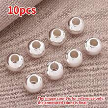 10颗优雅简约铜镀18K金、厚银色和铂金色抛光圆形隔珠DIY手链项链耳环套装，适合婚礼派对 - 彩色 - 查看 14